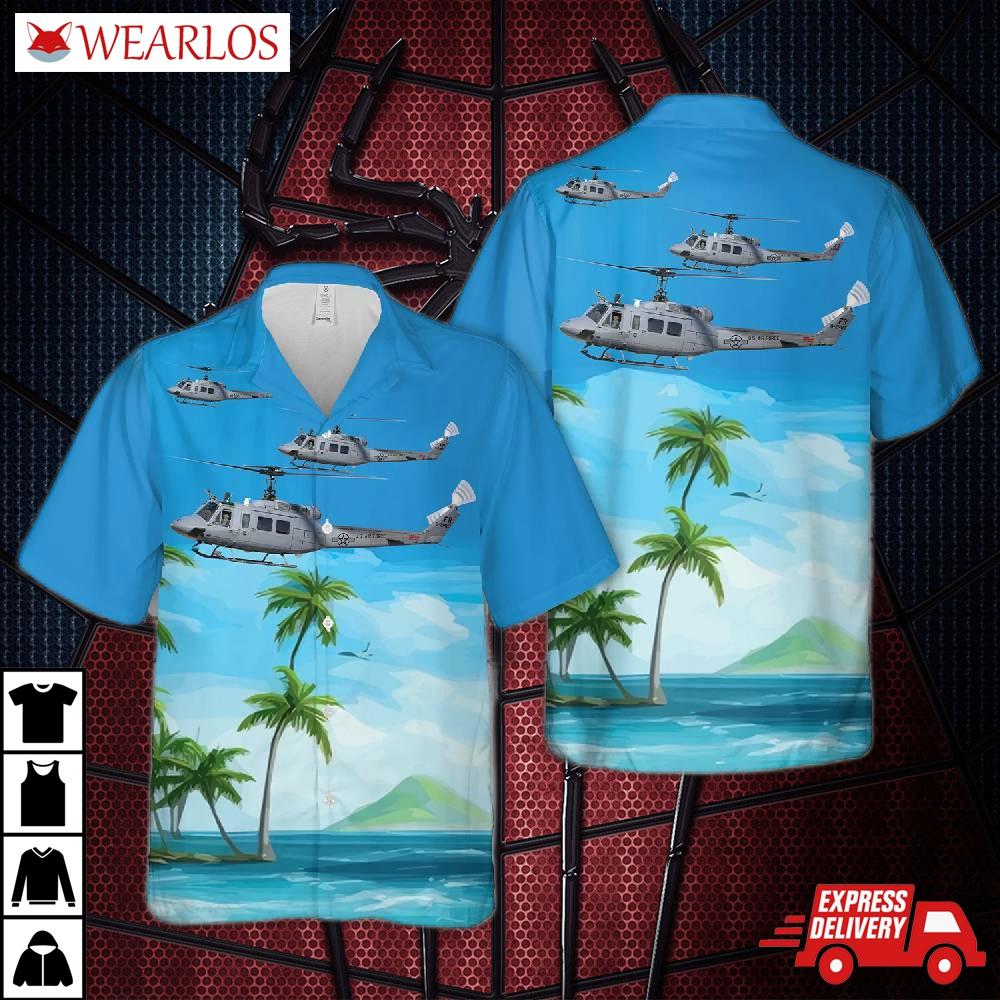Us Air Force Bell Th-1h Huey Ii (205) Hawaiian Shirt