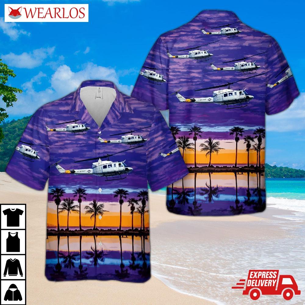 Us Air Force Bell Uh-1n Iroquois (212) Hawaiian Shirt
