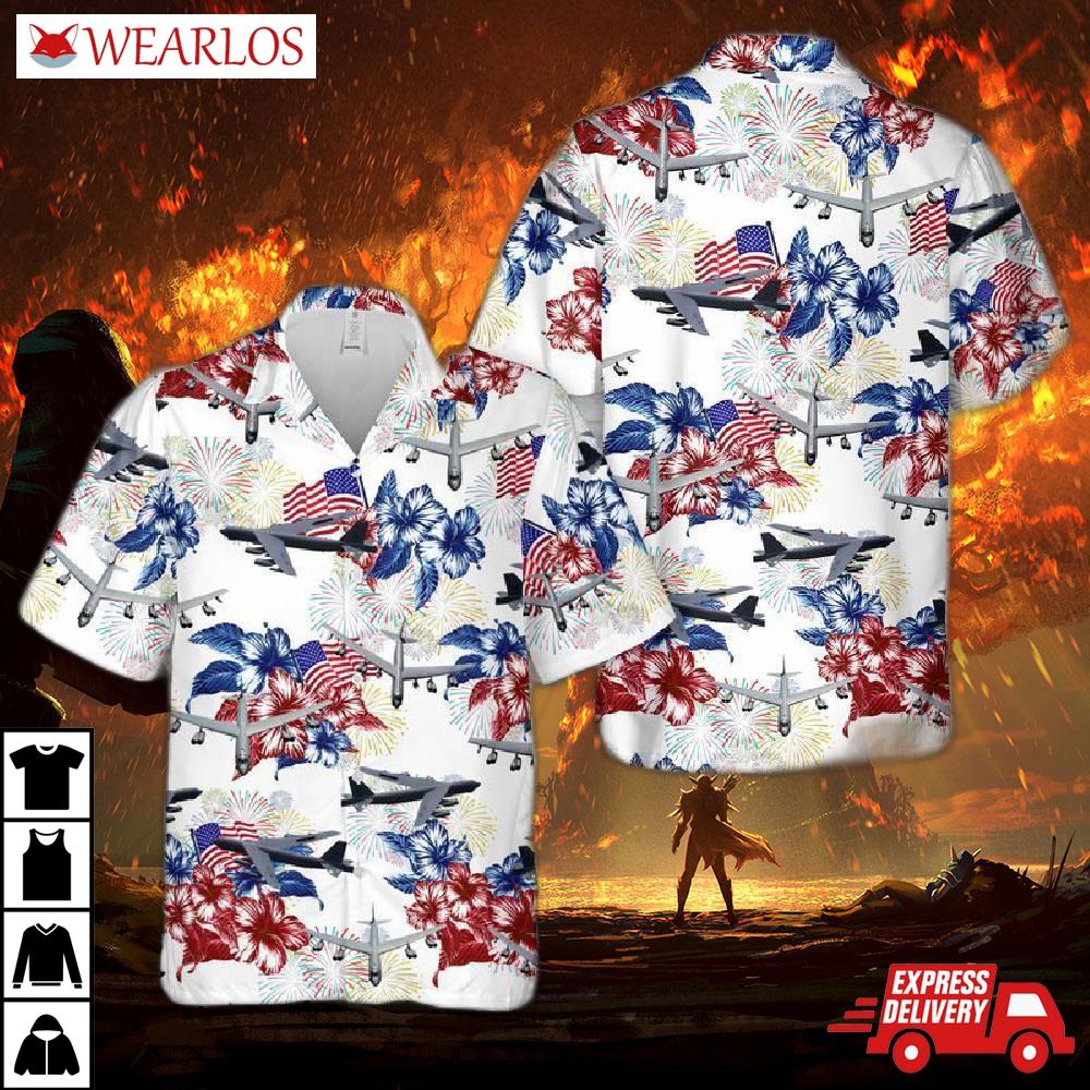 Us Air Force Boeing B-52 Stratofortress 4th Of July Hawaiian Shirt
