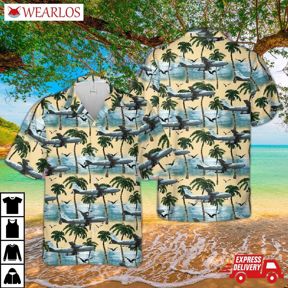 Us Air Force Boeing Ec-135 Looking Glass Hawaiian Shirt