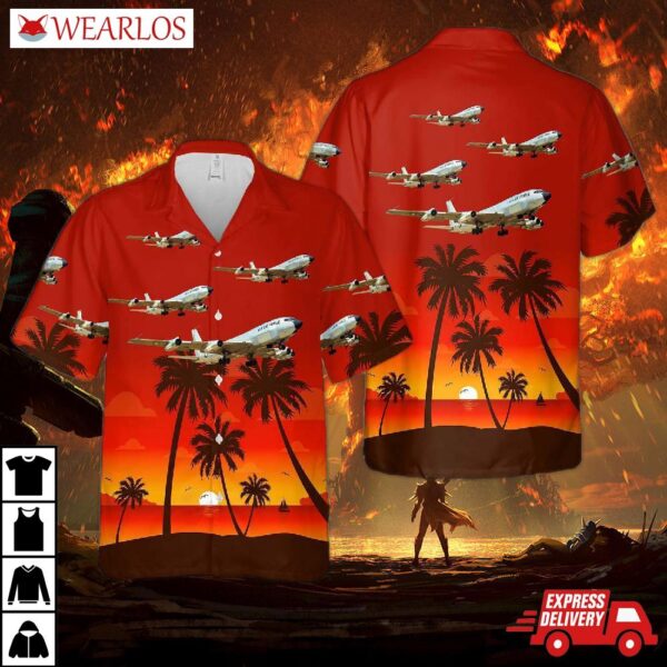 Us Air Force Boeing Rc-135c Big Team Hawaiian Shirt