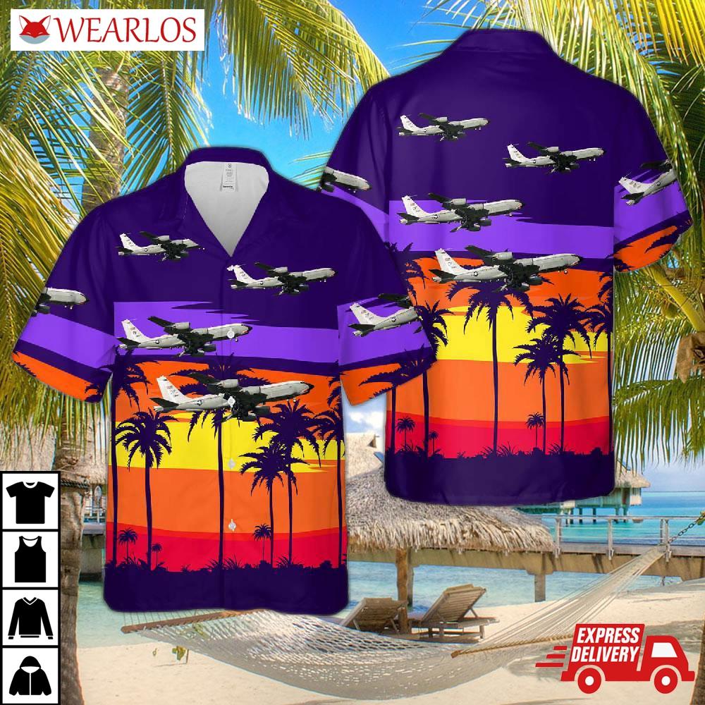 Us Air Force Boeing Rc-135u Combat Sent 64-14847 Hawaiian Shirt