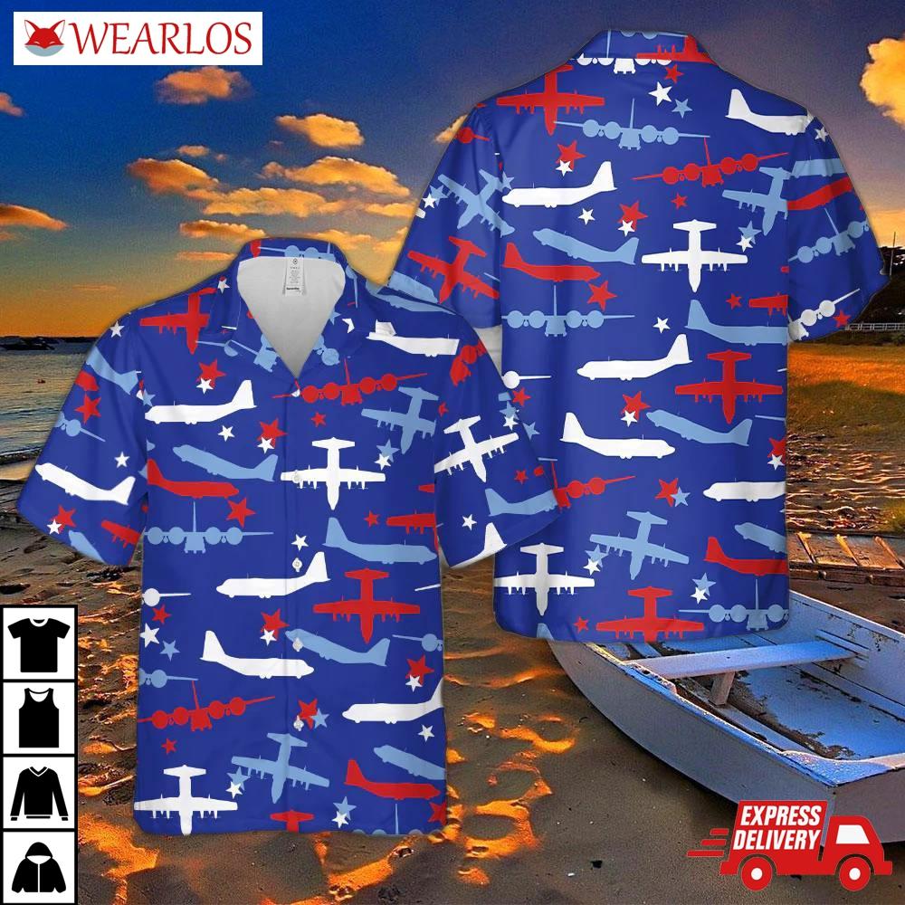 Us Air Force C-130 Hercules, 4th Of July Seamless Hawaiian Shirt