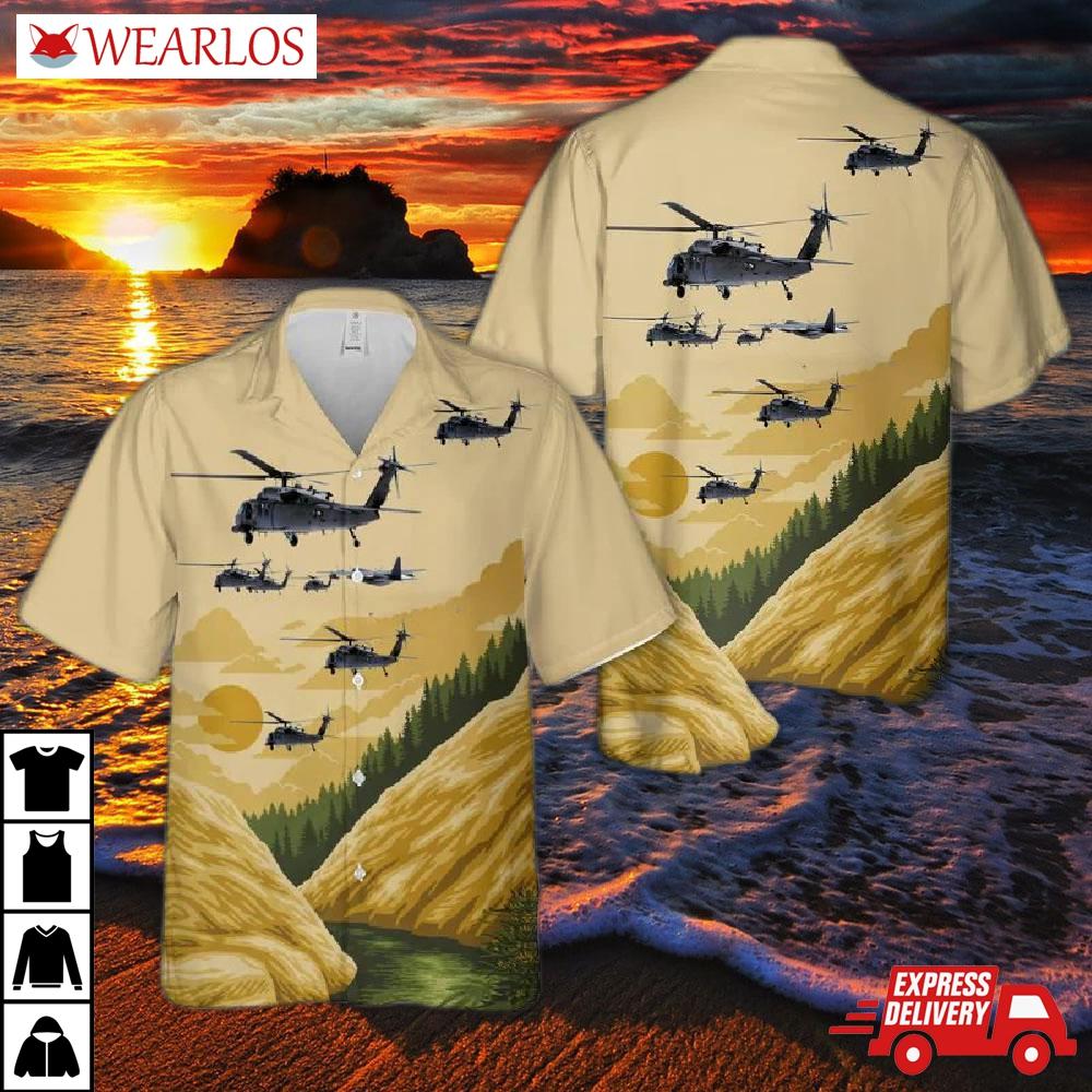 Us Air Force California National Guard 129th Rescue Wing Hh-60g Pave Hawks And Hc-130j Combat King Ii's Hawaiian Shirt