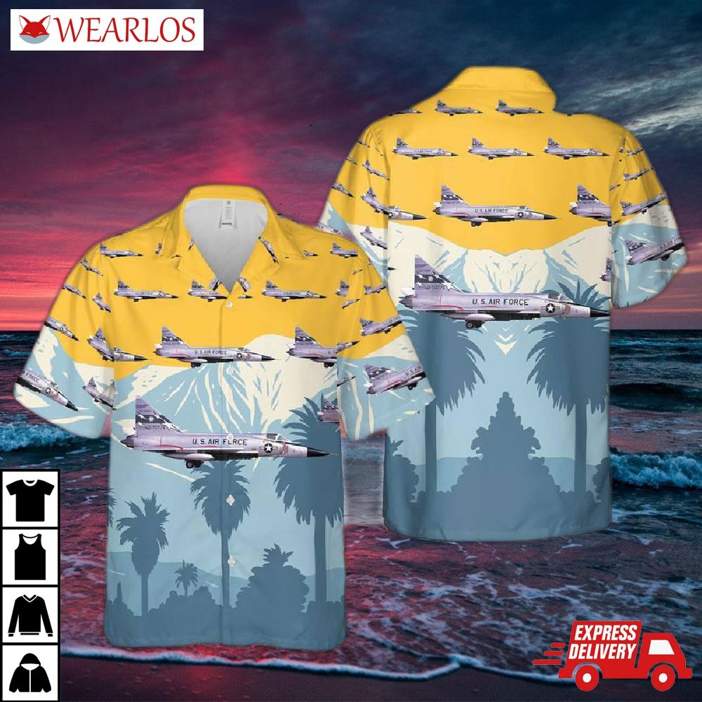 Us Air Force California National Guard 196th Fis Convair F-102a Delta Dagger Hawaiian Shirt