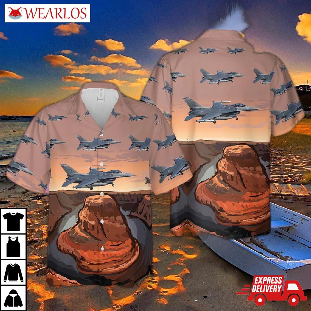 Us Air Force Colorado National Guard 140th Wing F-16 Falcon Hawaiian Shirt