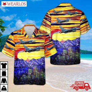 Us Air Force Colorado National Guard 140th Wing F-16 Falcon Hawaiian Shirt
