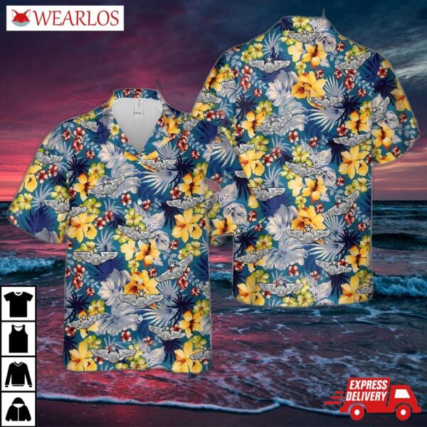 Us Air Force Enlisted Aircrew Senior Wings Hawaiian Shirt