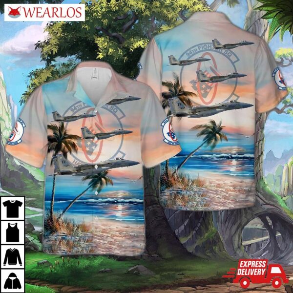 Us Air Force F-15c Eagle Of 94th Fighter Squadron (fs) Hawaiian Shirt