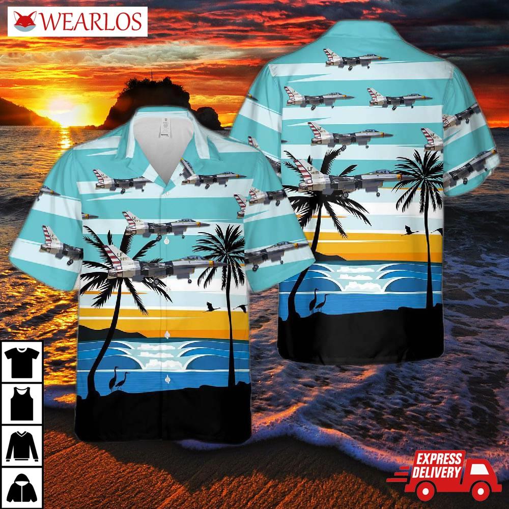 Us Air Force F-16 Fighting Falcon 310th Fighter Squadron Hawaiian Shirt