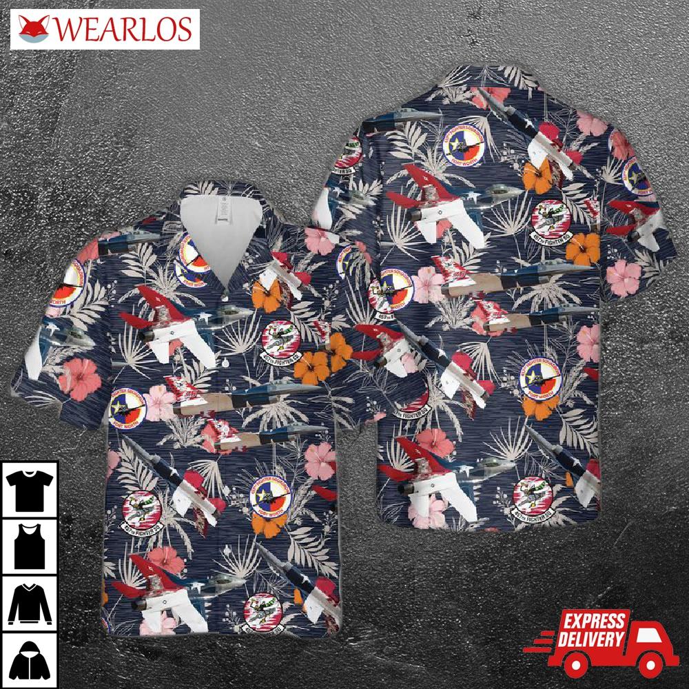 Us Air Force F-16 Fighting Falcon 457th Fighter Squadron Hawaiian Shirt