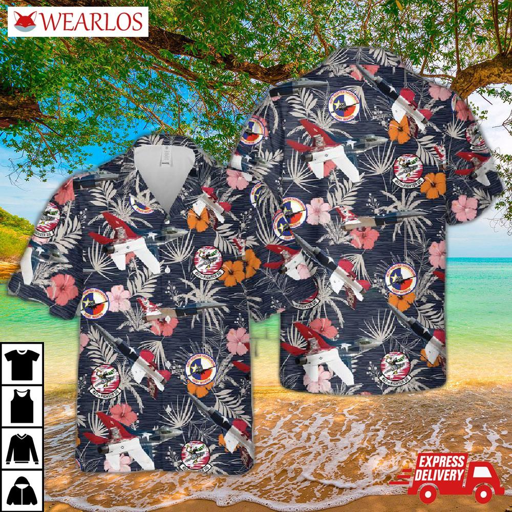 Us Air Force F-16 Fighting Falcon 457th Fighter Squadron Hawaiian Shirt