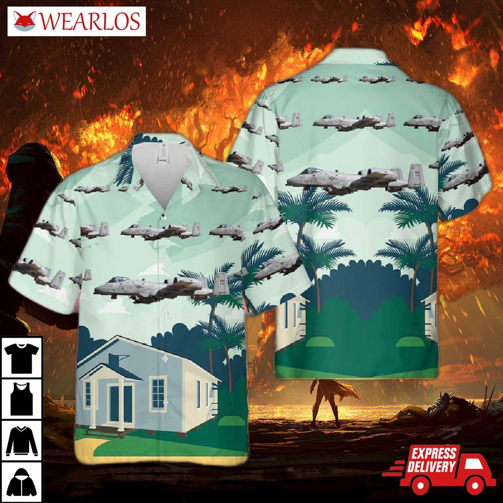 Us Air Force Fairchild Republic A-10 Thunderbolt Ii Of 358th Fighter Squadron Hawaiian Shirt