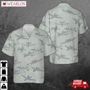 Us Air Force Fairchild Republic A-10 "warthog" Thunderbolt Ii Silhouette Hawaiian Shirt