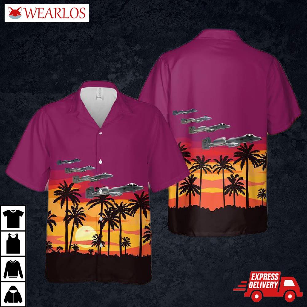 Us Air Force Four A-10s Of The 103D Fighter Squadron, Pennsylvania National Guard Hawaiian Shirt