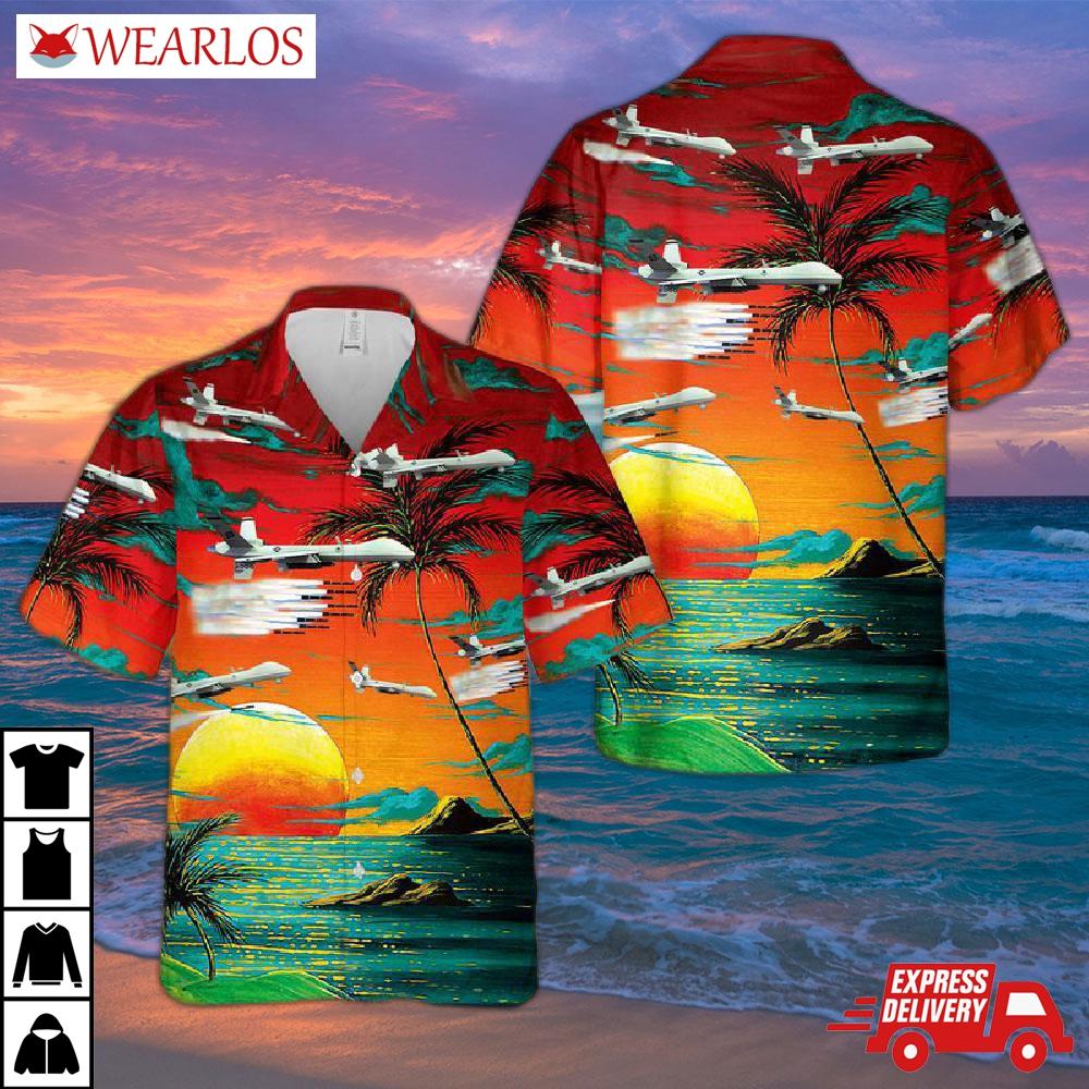 Us Air Force General Atomics Mq-9 Reaper Hawaiian Shirt