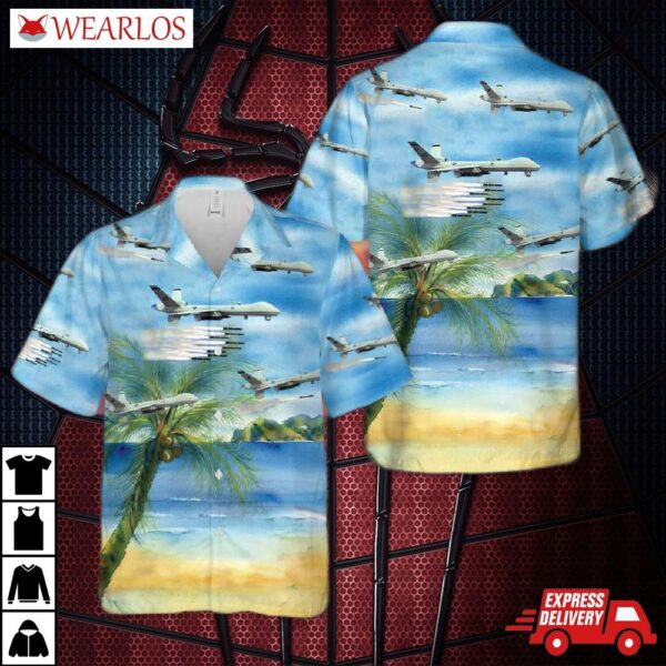 Us Air Force General Atomics Mq-9 Reaper Hawaiian Shirt