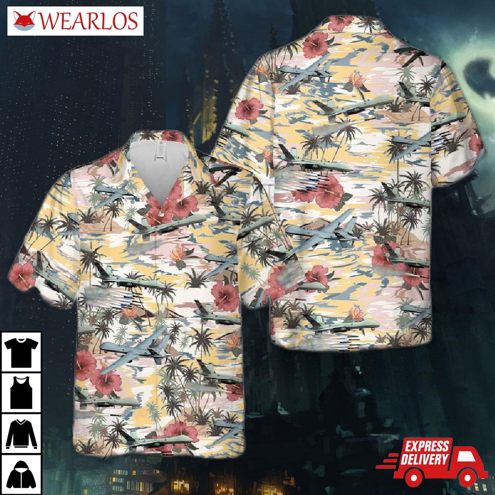 Us Air Force General Atomics Mq-9 Reaper Hawaiian Shirt