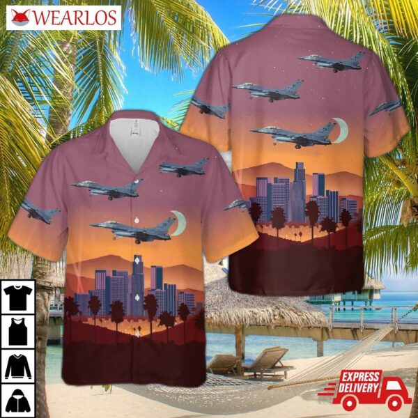 Us Air Force General Dynamics F-16c Fighting Falcon (401) Hawaiian Shirt
