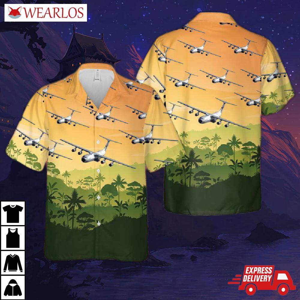 Us Air Force Hanoi Taxi Lockheed C-141 Starlifter Hawaiian Shirt