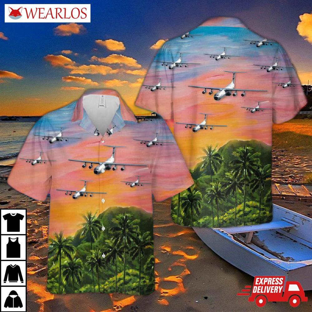 Us Air Force Hanoi Taxi (lockheed C-141 Starlifter) Hawaiian Shirt