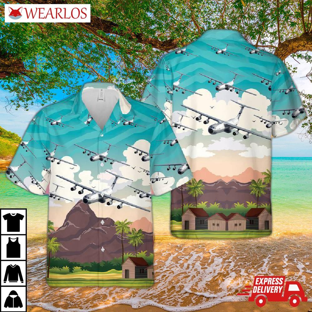 Us Air Force Hanoi Taxi Lockheed C-141 Starlifter Hawaiian Shirt
