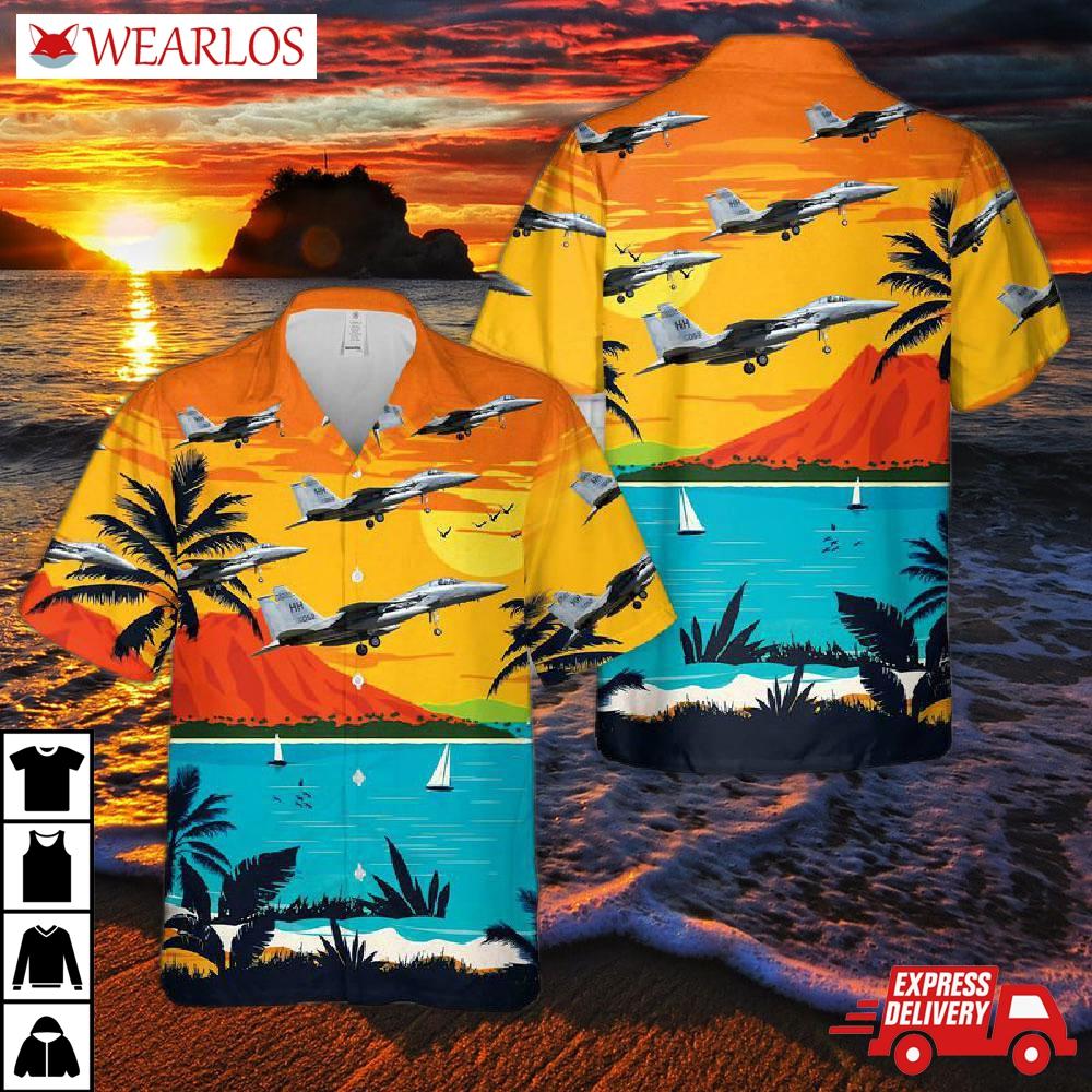 Us Air Force Hawaii National Guard F-15 Eagle Hawaiian Shirt