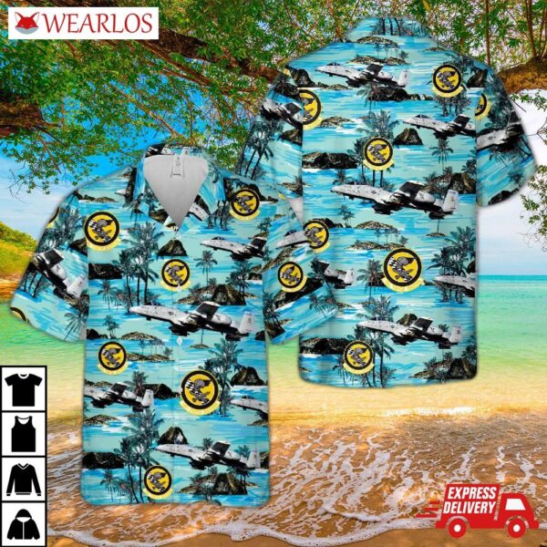 Us Air Force Idaho National Guard 190th Fighter Squadron, 124th Wing, Fairchild Republic A-10a Thunderbolt Ii (s/n 78-0703) Hawaiian Shirt