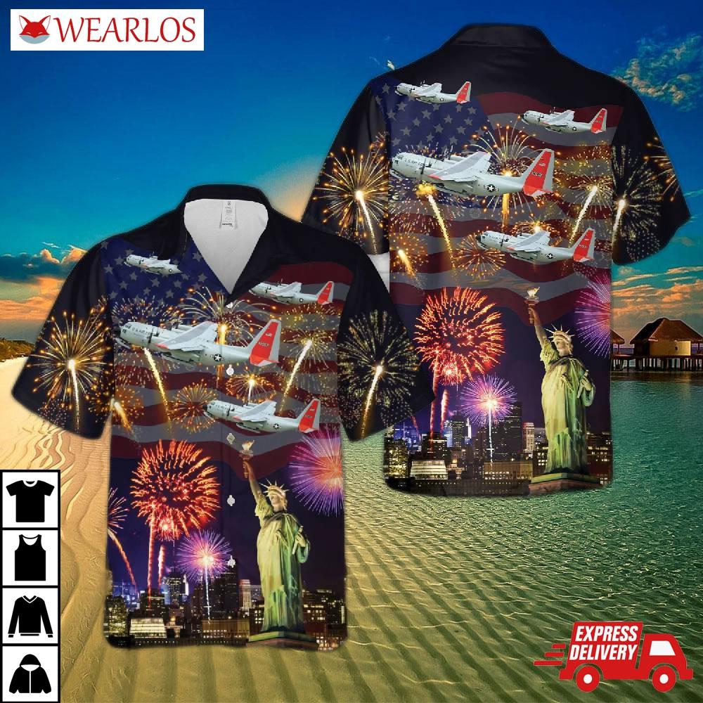 Us Air Force Lc-130 Hercules Skibird , 4th Of July Hawaiian Shirt
