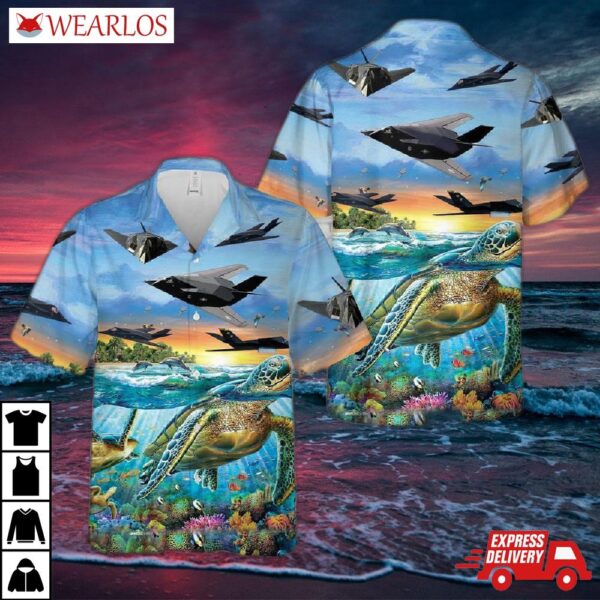 Us Air Force Lockheed F-117 Nighthawk Hawaiian Shirt