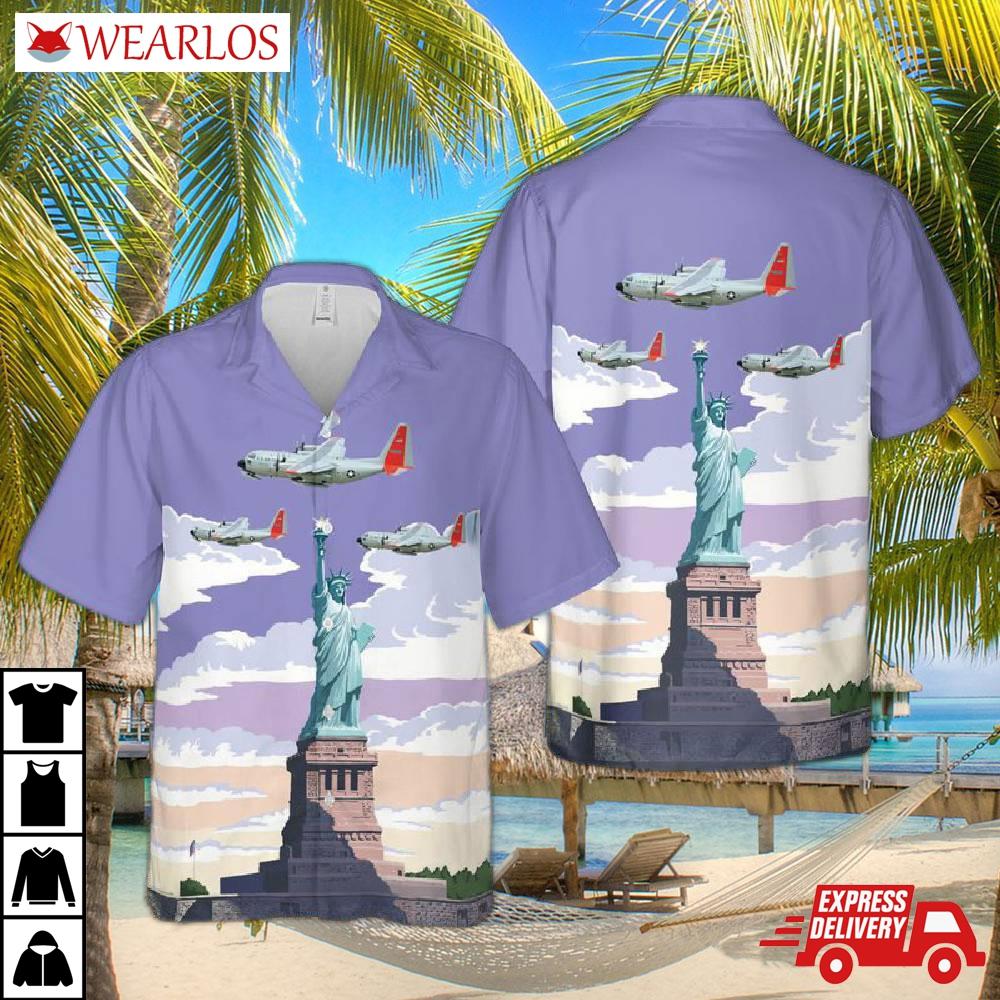 Us Air Force Lockheed Lc-130 Skibird Of 139th Airlift Squadron, New York National Guard Hawaiian Shirt