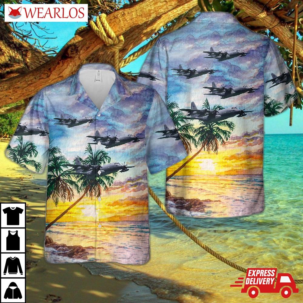Us Air Force Lockheed Martin Mc-130j Commando Ii (l382/100) Hawaiian Shirt