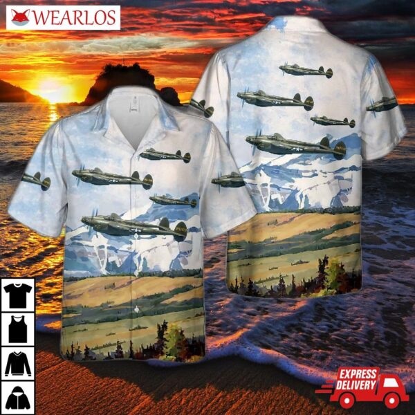 Us Air Force Lockheed P-38 Lightning "hollywood Hepcat" Hawaiian Shirt