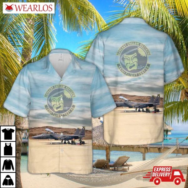 Us Air Force Mcdonnell Douglas F-15e-43-mc Strike Eagle 87-0169 Of 461st Flight Test Squadron Hawaiian Shirt