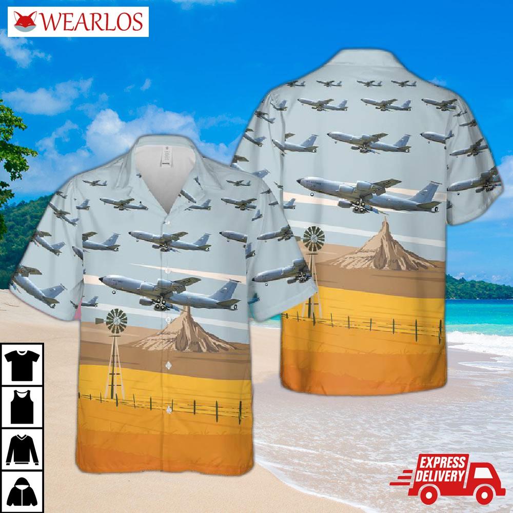 Us Air Force Nebraska National Guard 155th Refueling Wing Boeing Kc-135r Stratotanker Hawaiian Shirt