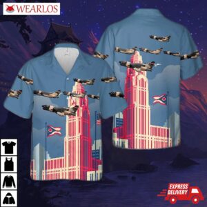 Us Air Force Ohio National Guard 162d Tactical Fighter Squadron, 178th Group Ltv A-7d Corsair Ii Hawaiian Shirt