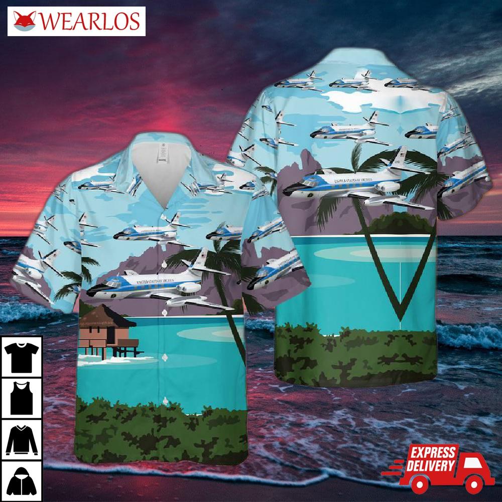 Us Air Force One Lockheed Vc-140b Jetstar Hawaiian Shirt