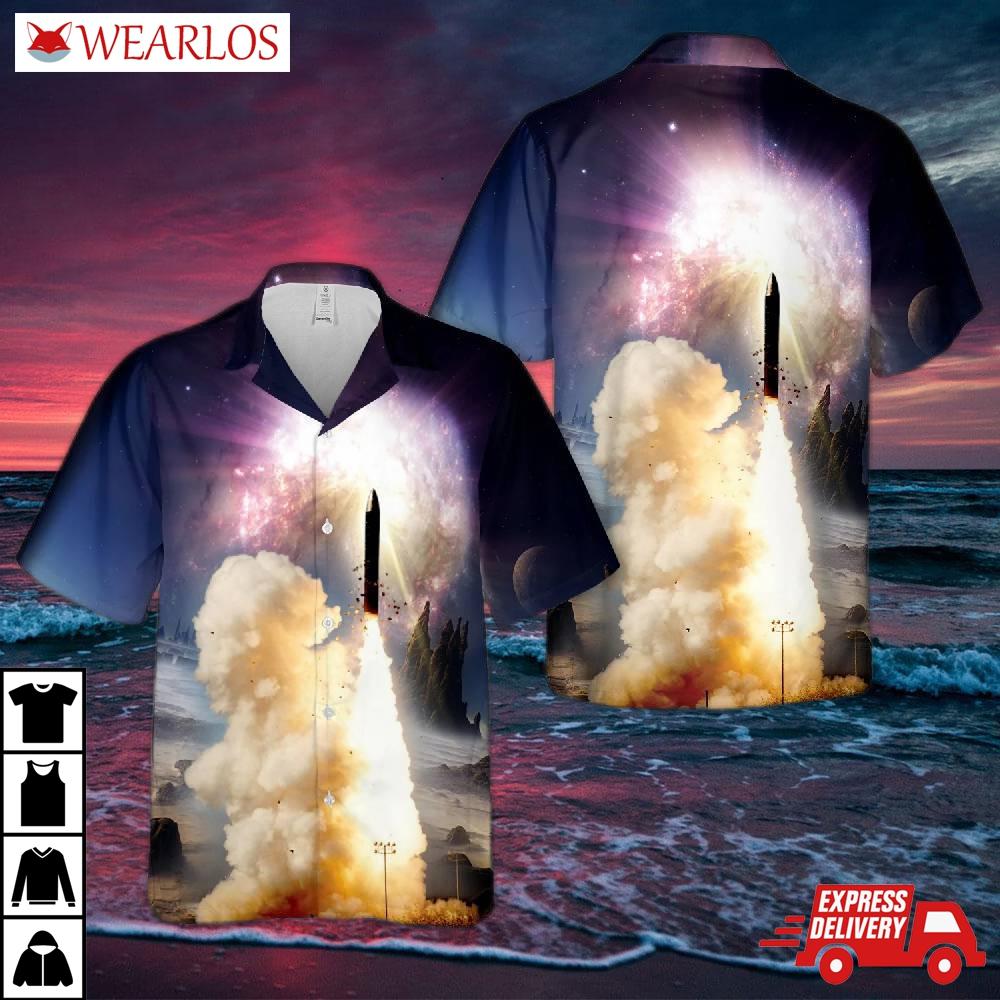 Us Air Force Peacekeeper Missile Launched From A Silo Hawaiian Shirt