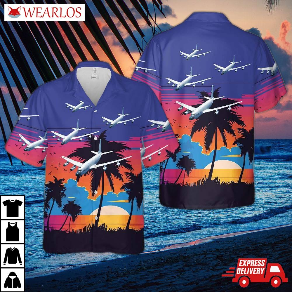 Us Air Force Rc-135m Rivet Card (s/n 62-4132) Of The 82nd Rs Hawaiian Shirt