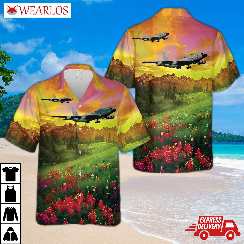 Us Air Force Rc-135s Nancy Rae / Wanda Belle Rivet Ball Hawaiian Shirt