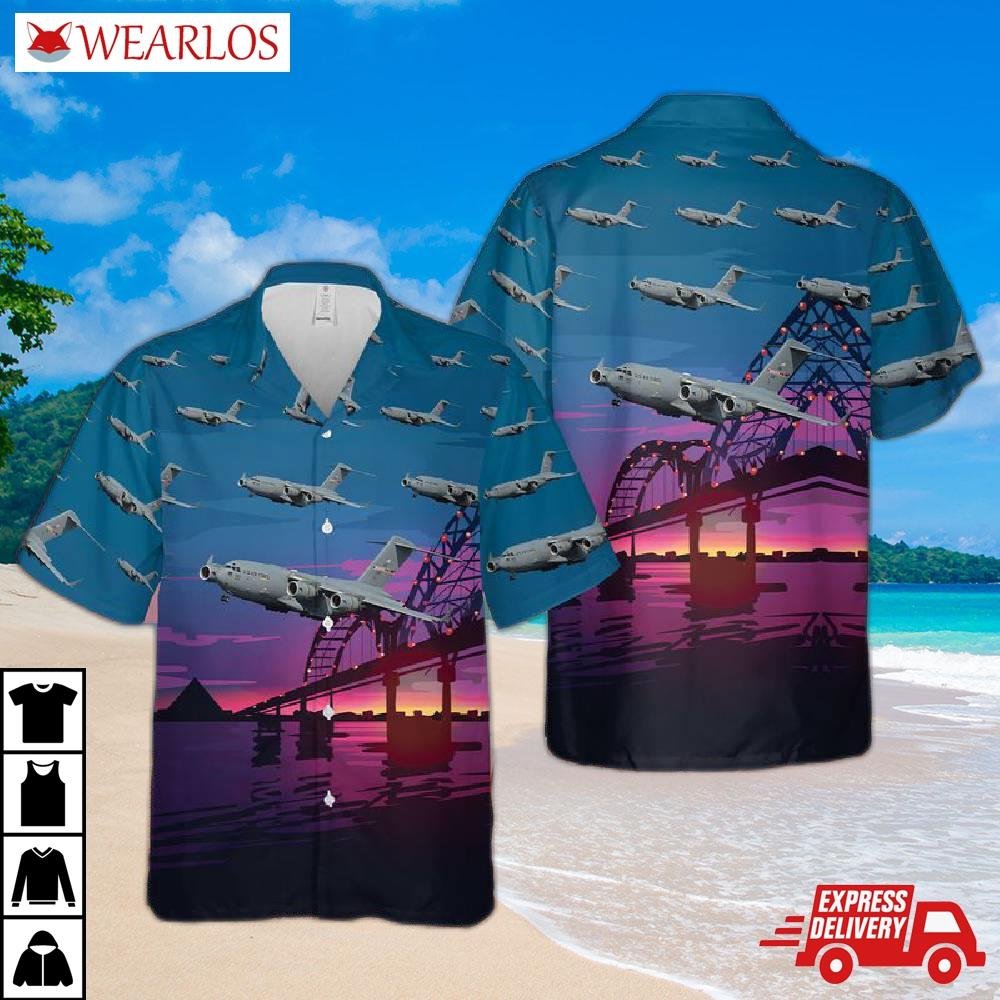 Us Air Force Tennessee National Guard Boeing C-17 Globemaster 3D Hawaiian Shirt