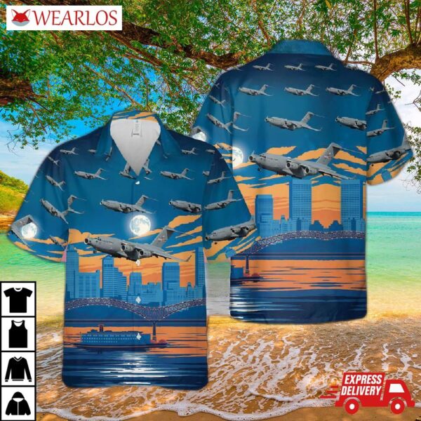 Us Air Force Tennessee National Guard Boeing C-17 Globemaster 3D Hawaiian Shirt