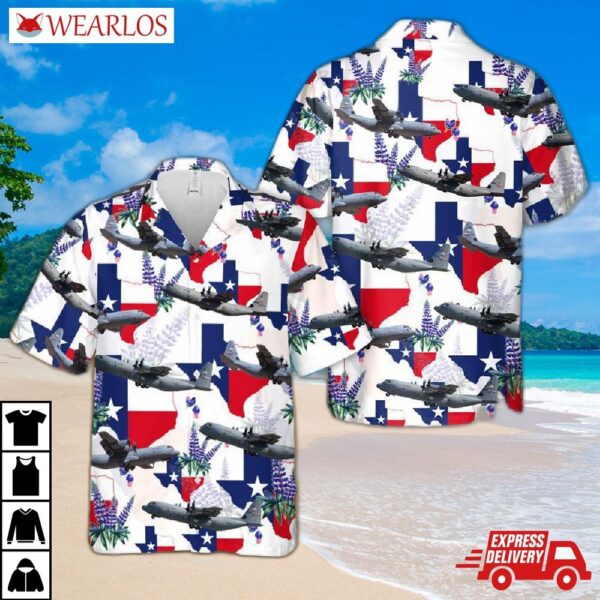 Us Air Force Texas National Guard C-130j Hawaiian Shirt