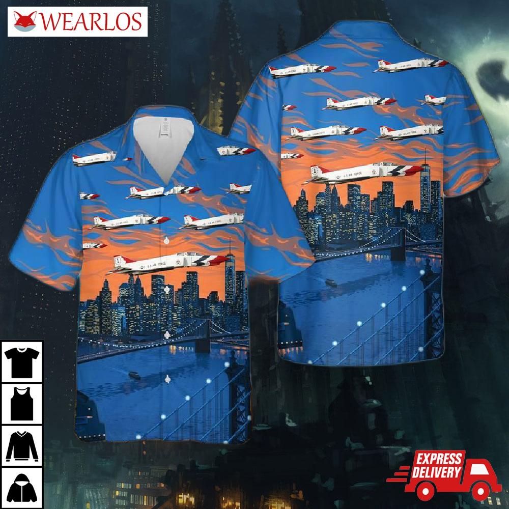 Us Air Force Thunderbirds Mcdonnell Douglas F-4 Phantom Ii Hawaiian Shirt