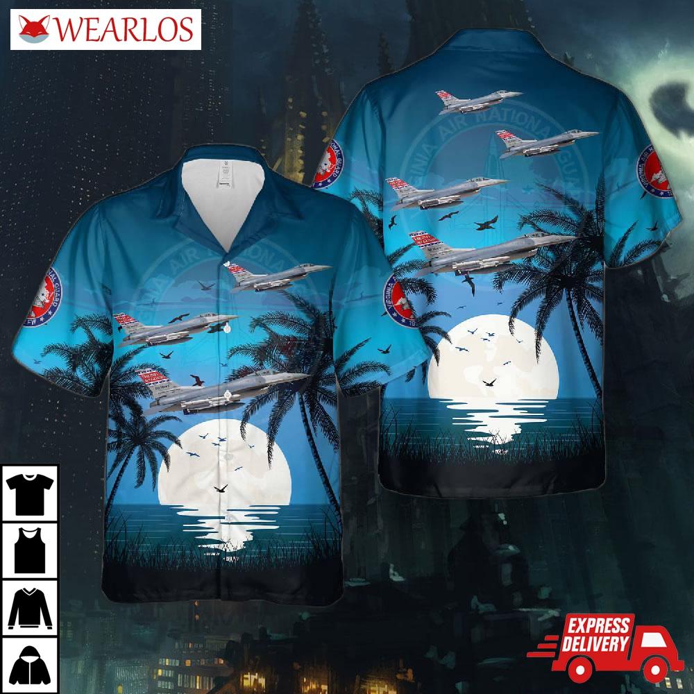 Us Air Force Virginia National Guard 192nd Wing (192 Wg) F-16c Fighting Falcon Hawaiian Shirt