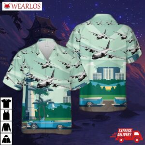 Us Air Force Wc-130j Of 53rd Weather Reconnaissance Squadron Hawaiian Shirt