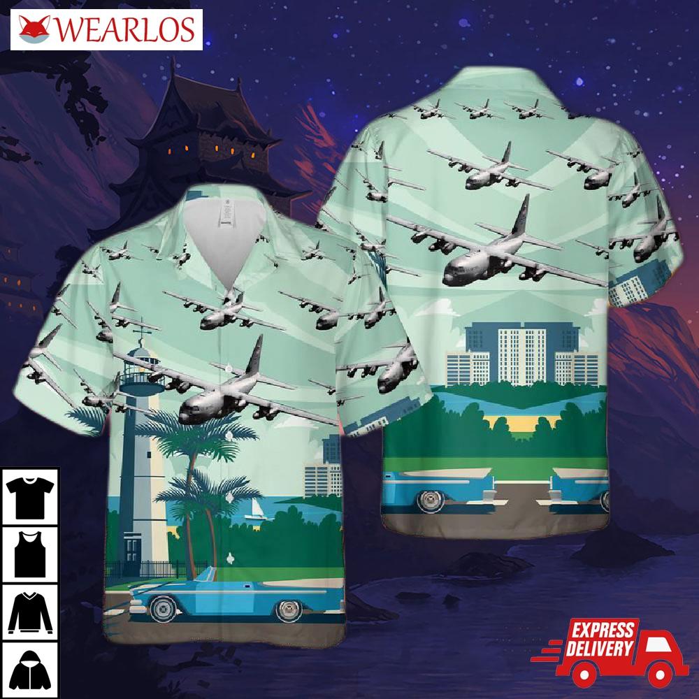 Us Air Force Wc-130j Of 53rd Weather Reconnaissance Squadron Hawaiian Shirt