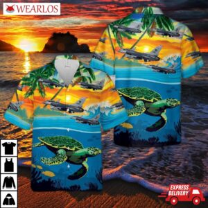 Us Air Force Wisconsin National Guard 115th Fighter Wing F-16 Fighting Falcon Hawaiian Shirt
