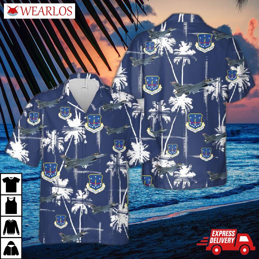 Us Air Force Wisconsin National Guard 115th Fighter Wing F-16 Fighting Falcon Hawaiian Shirt