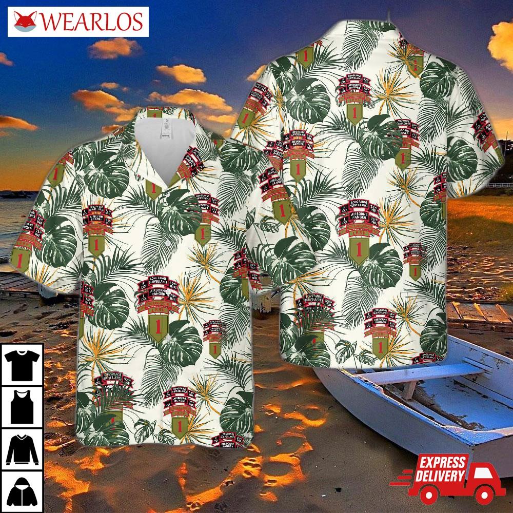 Us Army 1/75 Rgr & F/52 Lrp 1st Id Lrrp Lrs Hawaiian Shirt